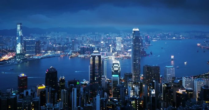 Hong Kong city from the Victoria peak, China