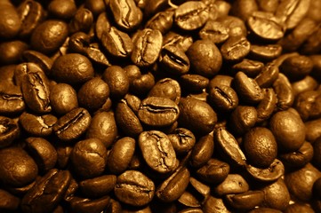 Background from roasted coffee beans.
