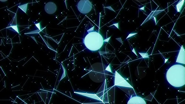 Suspended in space.Abstract digital data nodes and connection paths within any type of network or system of networks. Animation for visuals, vj, light presentations or as motion background. Seamless