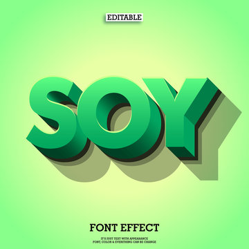 3d bold green typeface design