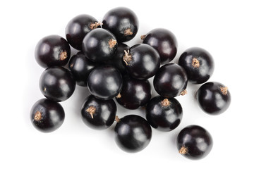 black currant isolated on white background. Top view. Flat lay pattern