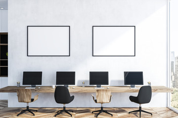 Original startup office interior with posters