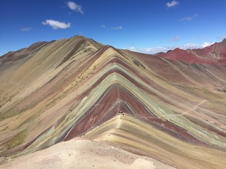 A view of the incredible Rainbow Mountains outside of Cusco, Peru