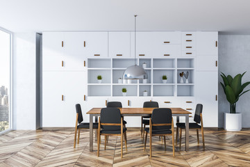 White dining room interior