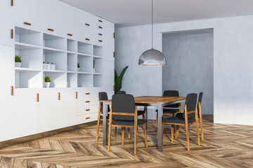 White dining room corner