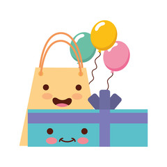 birthday kawaii gifts box balloons party