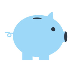 blue piggy bank safe money isolated