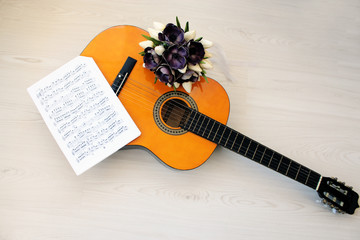 guitar,music notes and a bunch of Chichewa.art