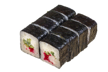 sushi roll isolated on white background without a shadow