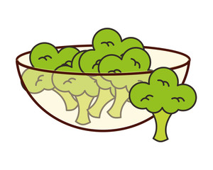 bowl of crystal with broccoli vegetable