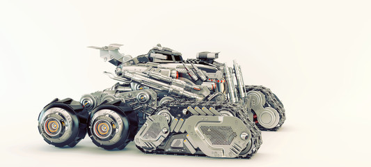 Sci-fi vehicle, 3d illustration