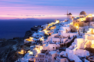 Oia's village in the island of Santorini, Greece