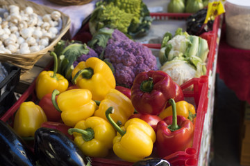 photography fruit and vegetables for sale at the market