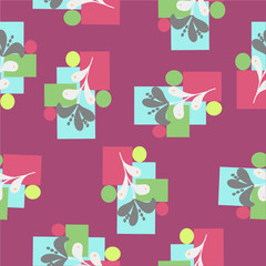 flowers with colored figures on a violet color