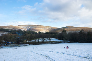 Sledging in the Pentland Hills