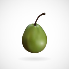 Realistic green pear, vector, illustration, eps file