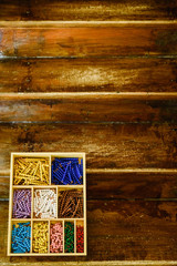 Color bead stairs, counting  in a montessori classroom