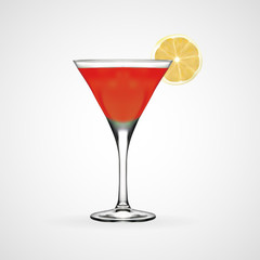 Red cocktail glass, vector, illustration, eps file