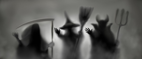 Three in one halloween characters.