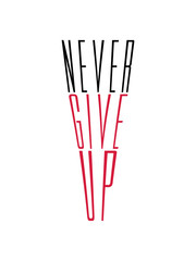 never give up text team logo we niemals aufgeben crew wir sport party freunde verein design