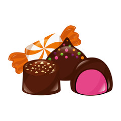 sweet candies chocolate chip and candy