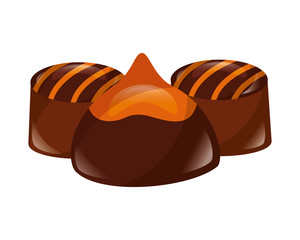 sweet candies chocolate chip melted caramel