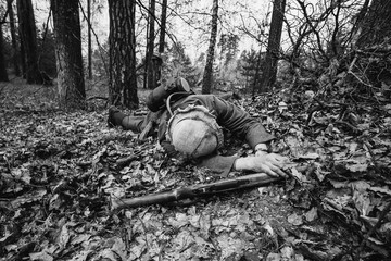 German Wehrmacht Infantry Soldier In World War II Soldier Lying 