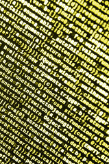 Javascript functions, variables, objects. Monitor closeup of function source code. IT specialist...