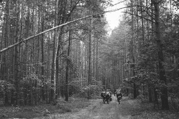 Re-enactors Dressed As German Infantry Soldiers In World War II 