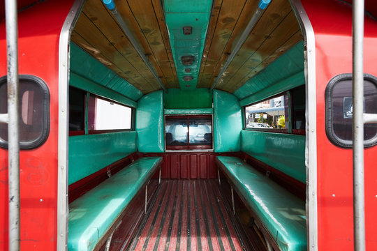 Taxi with bright and lovely interior, Chiang Mai, Thailand