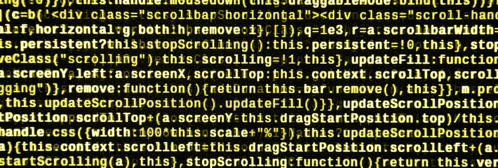 Computer program preview. Programming code typing. Information technology website coding standards...