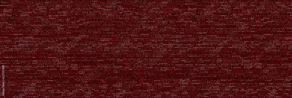 Poster big data and internet of things trend. it specialist workplace. website html code on the laptop disp