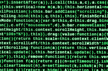 Computer program preview. Programming code typing. Information technology website coding standards...