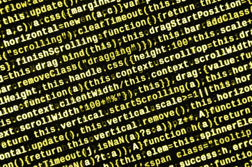 Computer program preview. Programming code typing. Information technology website coding standards...