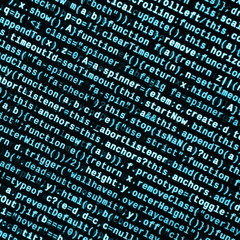 Big data and Internet of things trend. IT specialist workplace. Website HTML Code on the Laptop...