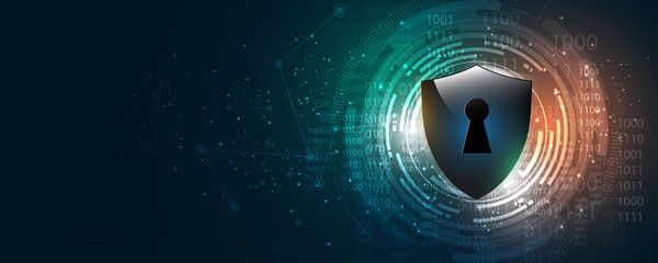 Security cyber digital concept Abstract technology background protect system innovation vector illustration