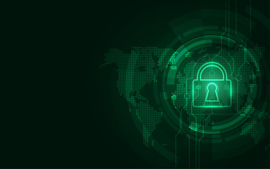 Obraz premium Security cyber digital concept Abstract technology background protect system innovation vector illustration