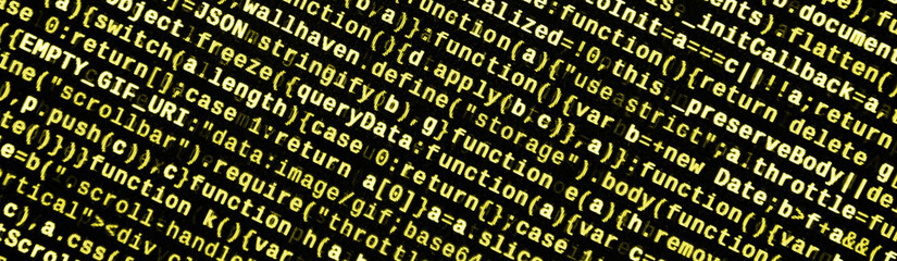 Computer program preview. Programming code typing. Information technology website coding standards...