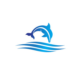 Obraz premium dolphin smart animal vector logo design inspiration