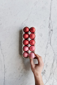 Pink eggs for Easter celebration