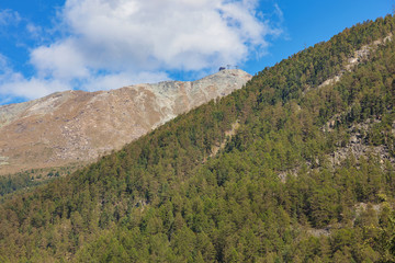 View from the town of Zermatt in the Swiss canton of Wallis in autumn