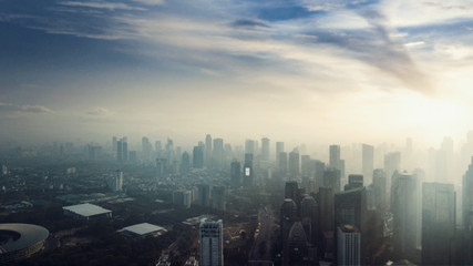 Jakarta skyline with air polluted