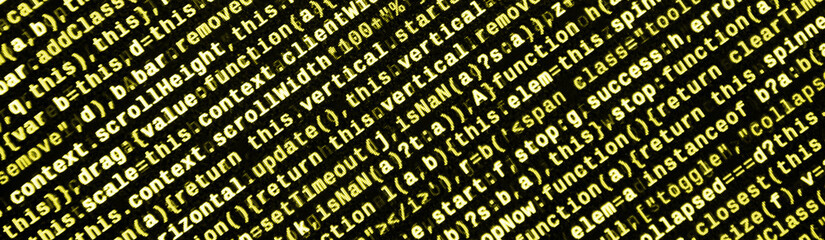 Computer program preview. Programming code typing. Information technology website coding standards...