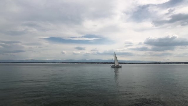 Sailboat at the adriatic sea in Croatia
