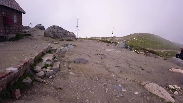 Drone aerial shot Landscape view of bucegi mountains. Babele rocks Geological shapes footage Wonderful Scenery Rock formations Symbol