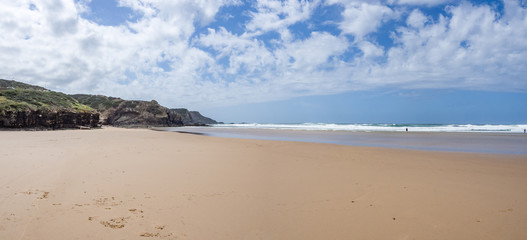 Odeceixe-mar beach.and the mouth of the Seixe River, Alentejo, Vicentine coast of Portugal