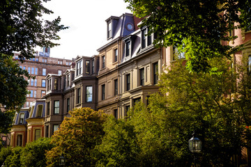 Boston Backbay street typical house