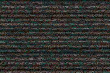 Big data and Internet of things trend. IT specialist workplace. Website HTML Code on the Laptop...