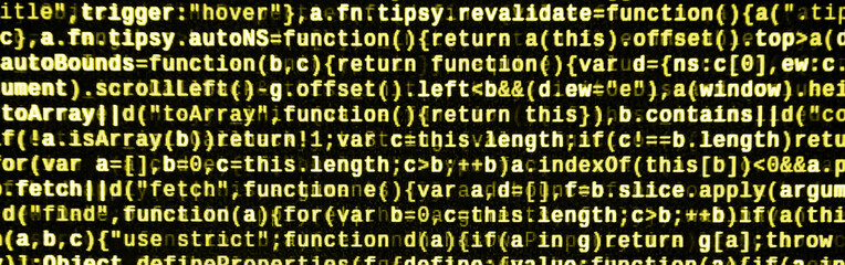 Computer program preview. Programming code typing. Information technology website coding standards...