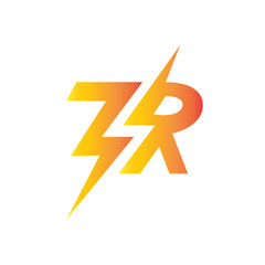 letter T R logo flash